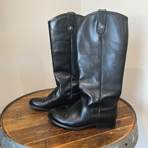FRYE Melissa Button Wide Calf Black Boots 6.5